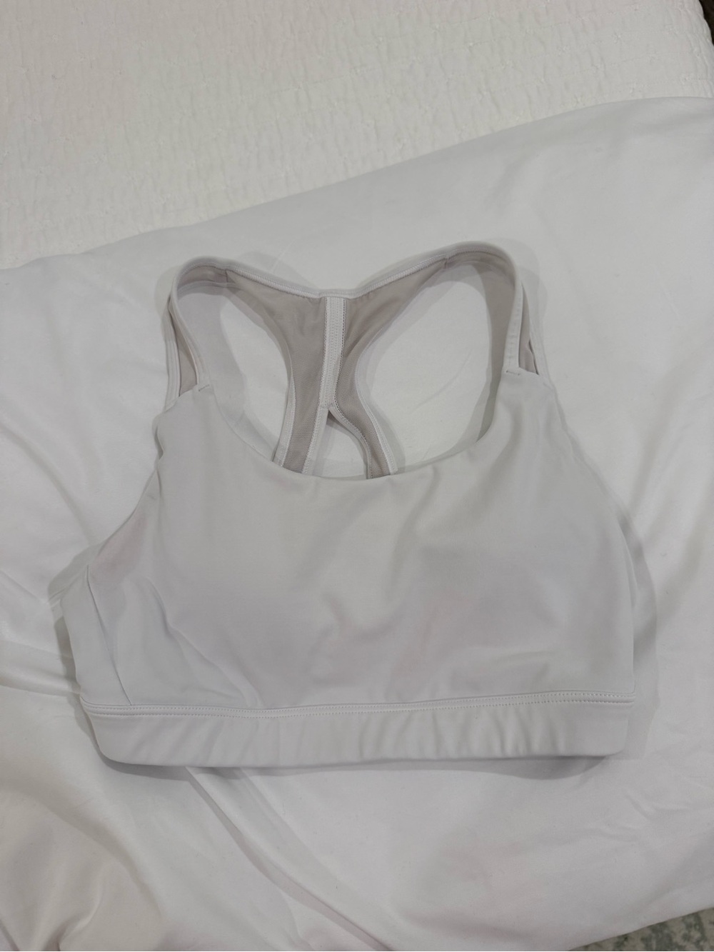 Athleta White Racerback Sports Bra